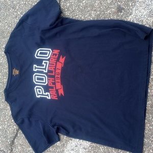 POLO Ralph Lauren 1967 Logo Navy T Shirt Size L Classic Fit EUC